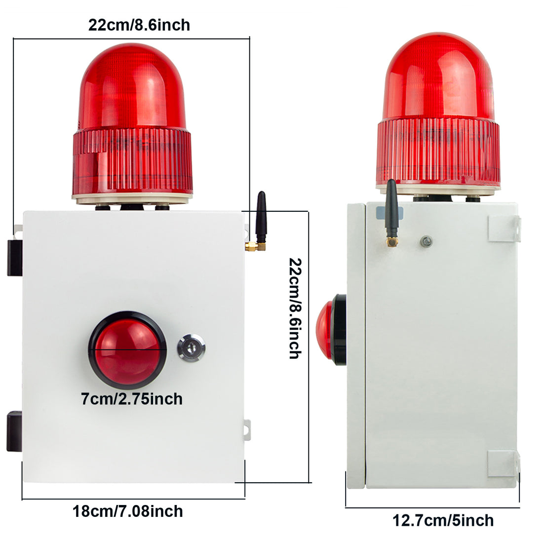 YASONG SLA-YJ01 120dB Emergency Alarm Siren with Plug, 6 Tones, IP54, LED Strobe, Wall Mount