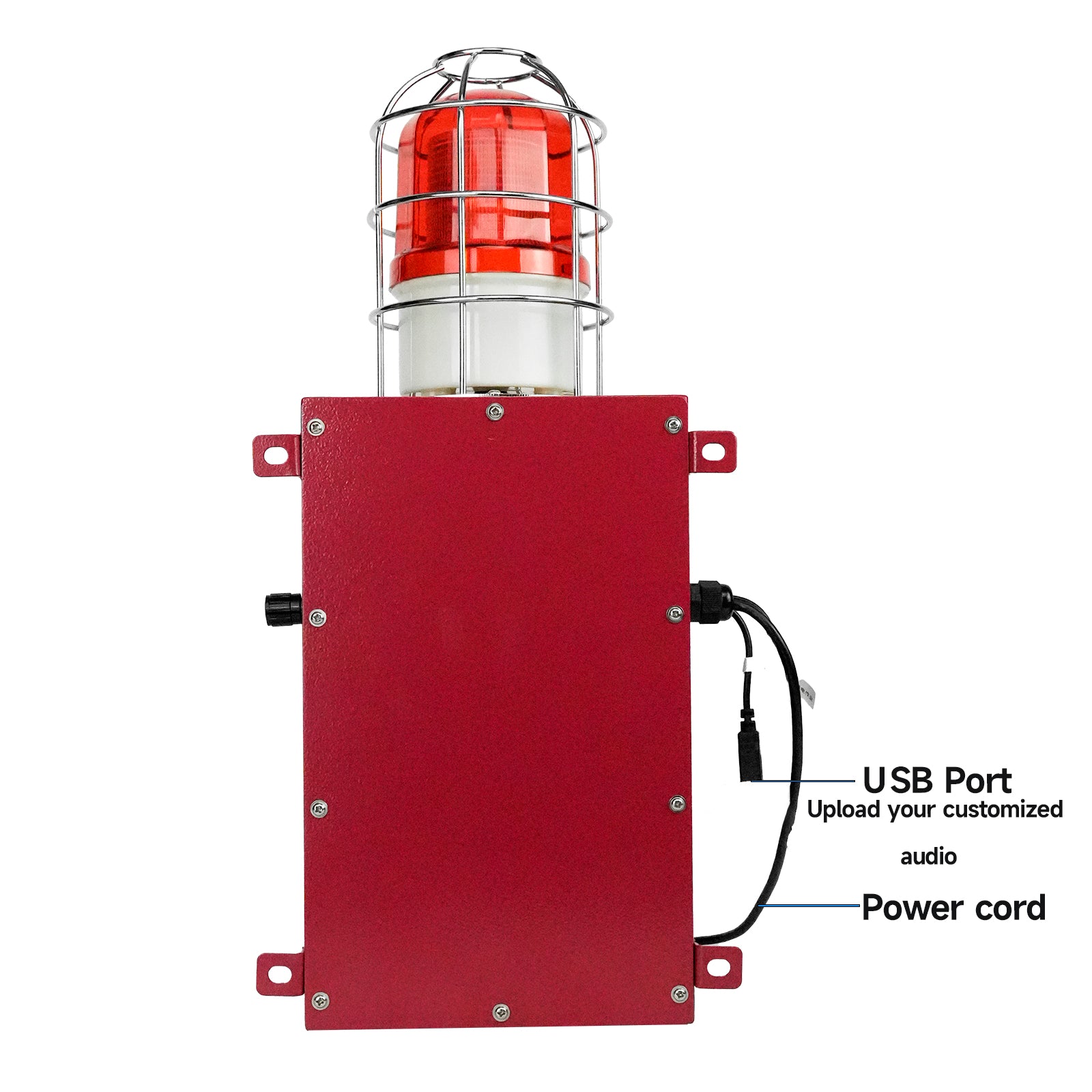 YASONG SLA-900M 130dB 150W Industrial Alarm Siren, 12 Tones, IP65, LED Strobe, 300m Range
