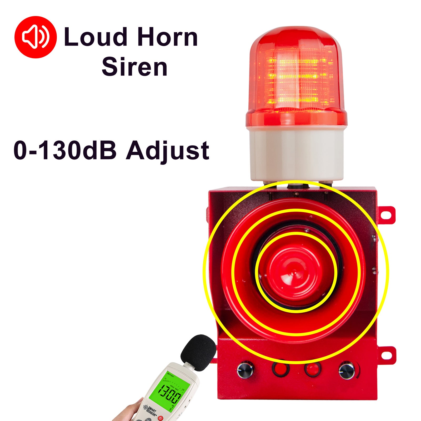 YASONG Recordable Alarm Siren 30W 130dB Loud Horn Adjust Volume