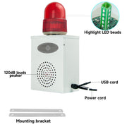 YASONG Sirène d'alarme extérieure industrielle 120 dB Sirène de sécurité d'urgence réglable avec lumière stroboscopique pour bâtiment entrepôt usine commerciale école