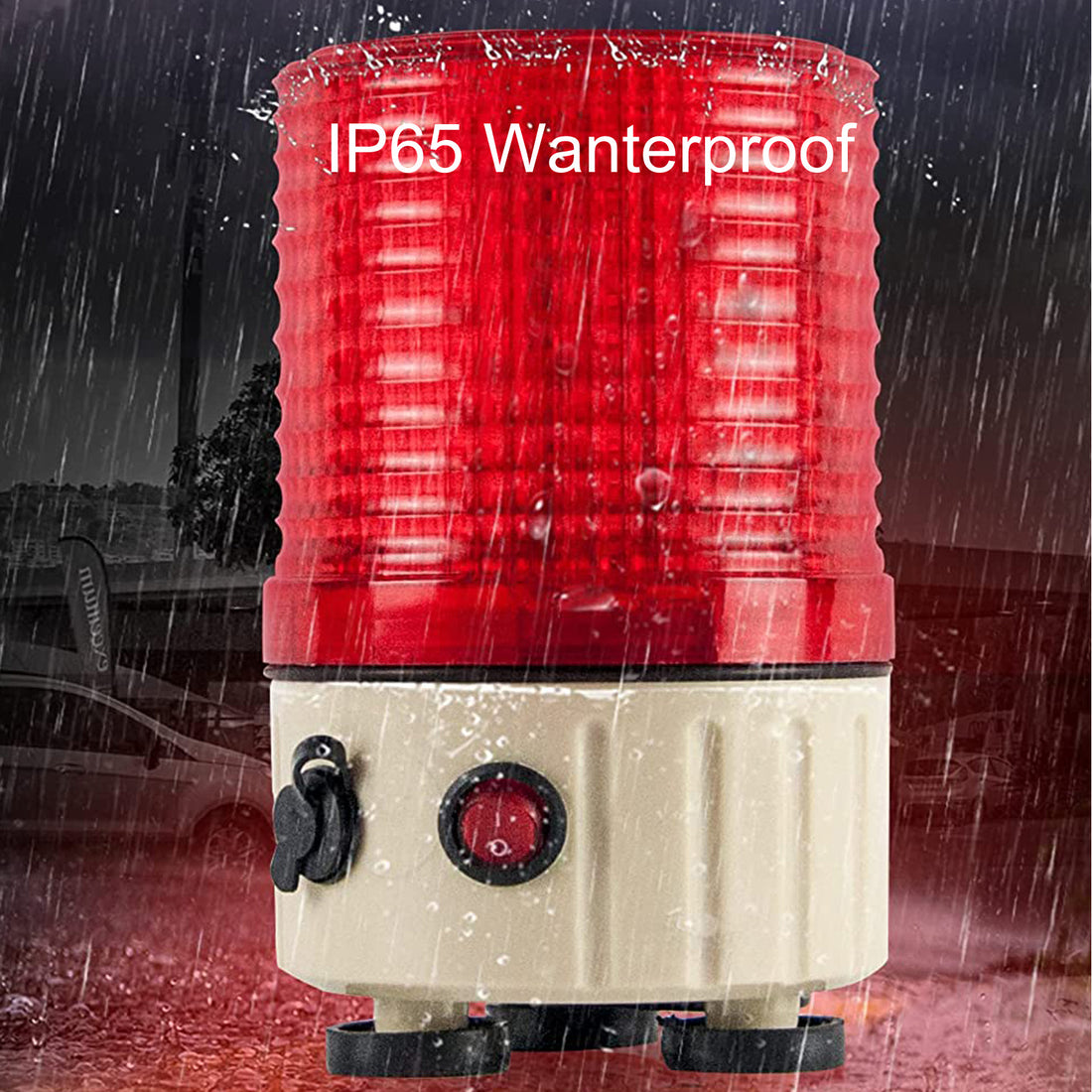 YASONG SLA-16J Rotating Magnetic Battery Beacon Light, 90dB Buzzer or No Sound, IP65, AC100-240V Charging