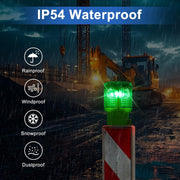 YASONG Solar 360° LED Industrial Strobe Warning Light, IP54 Outdoor Beacon, 6 LEDs, Auto Night Flashing