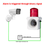 YASONG SLA-800K 120dB Dry Contact Trigger Alarm Siren, 12 Tones, IP65, USB Upload, LED Strobe