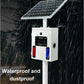 YASONG Solar Motion Sensor Alarm Siren Outdoor Motion Detector Sirens with Red and Blue Strobe Light, 120dB Horn Alarm System SLA-TYN01