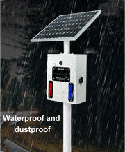 YASONG SLA-TYN01 120dB Solar Motion Sensor Industrial Alarm Siren, Red Blue Strobe, IP65, 17 Tones
