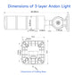 YASONG LTA-30-J LED Stack Tower Light, 1-5 Layers, Foldable Base, Strobe / Steady switchable, With or without buzzer
