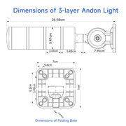 Lampu Menara Tumpuk LED YASONG LTA-30-J, 2-5 Lapisan, Stabil/Berkedip, Dasar Lipat 180°, Buzzer Opsional, IP44