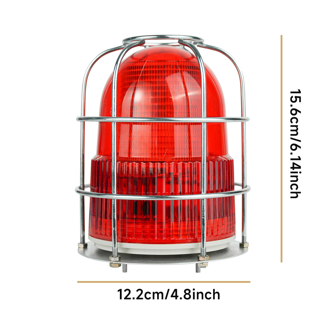 Luz estroboscópica LED industrial, luz de advertencia para alarmas de emergencia públicas, sirena de seguridad para interiores/exteriores con red protectora