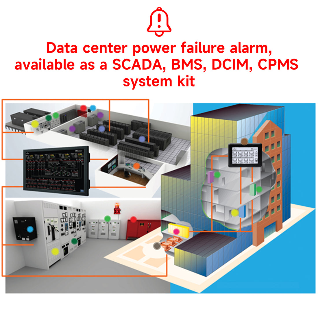 YASONG Alarma de 120 dB con sonido ajustable para cortes/recuperación de energía para granjas, estanques de peces, bancos y seguridad SLA-1501