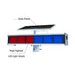 YASONG Outdoor Solar Red and Blue Double-sided LED Strobe Siren Light IP65 Beacon Warning Light with No Sound and Photoelectric Switch