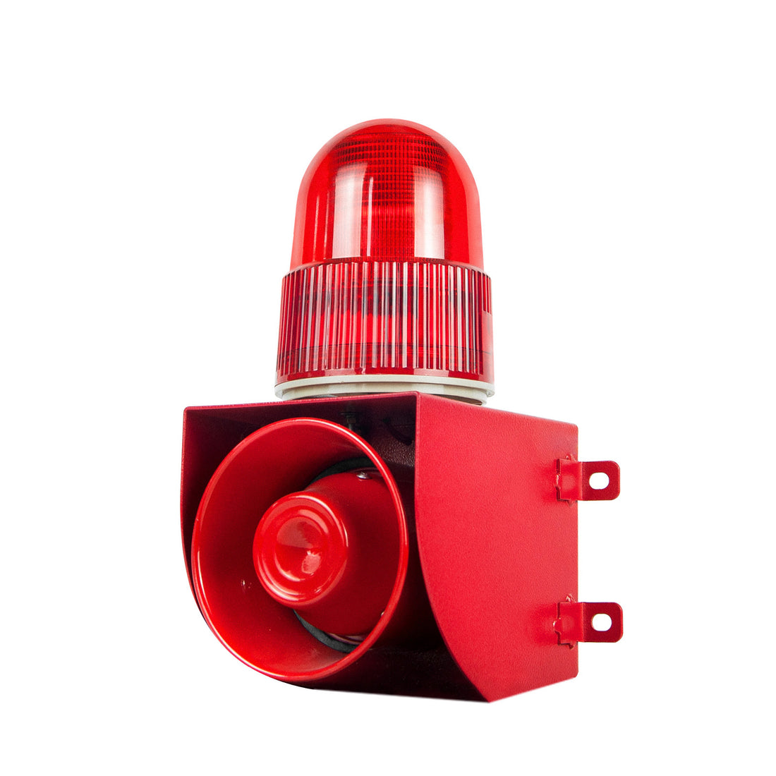 YASONG Sirène d'alarme extérieure en acier inoxydable IP66 étanche 120 dB Sirène de sécurité avec lumière stroboscopique pour usine, bateau, port SLA-01G-P