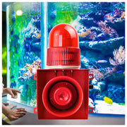 YASONG Alarma de 120 dB con sonido ajustable para cortes/recuperación de energía para granjas, estanques de peces, bancos y seguridad SLA-1501