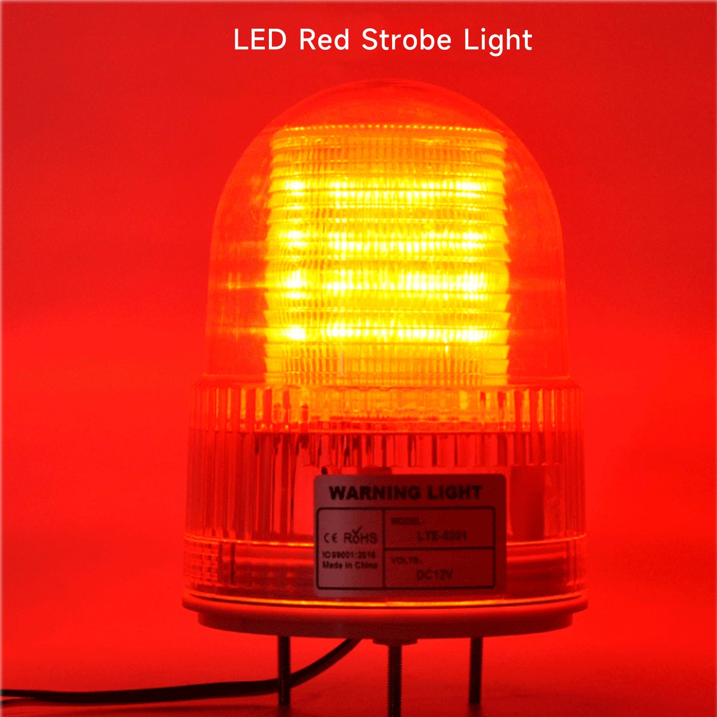 LED Two-color Strobe Flashing Warning Light Waterproof Red and Blue Beacon Lights with No Sound for Forklift Factory Workshop DC12V SLA-5201