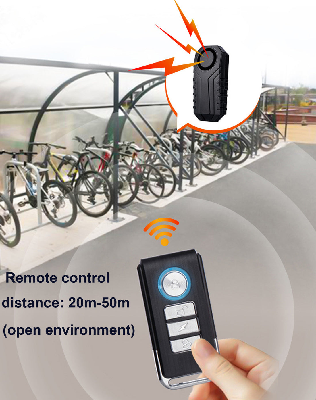 YASONG Alarme de vélo avec télécommande, alarme moto 113 dB puissante, alarme antivol pour vélo, système d'alarme de sécurité sans fil à vibration pour véhicule, lot de 2