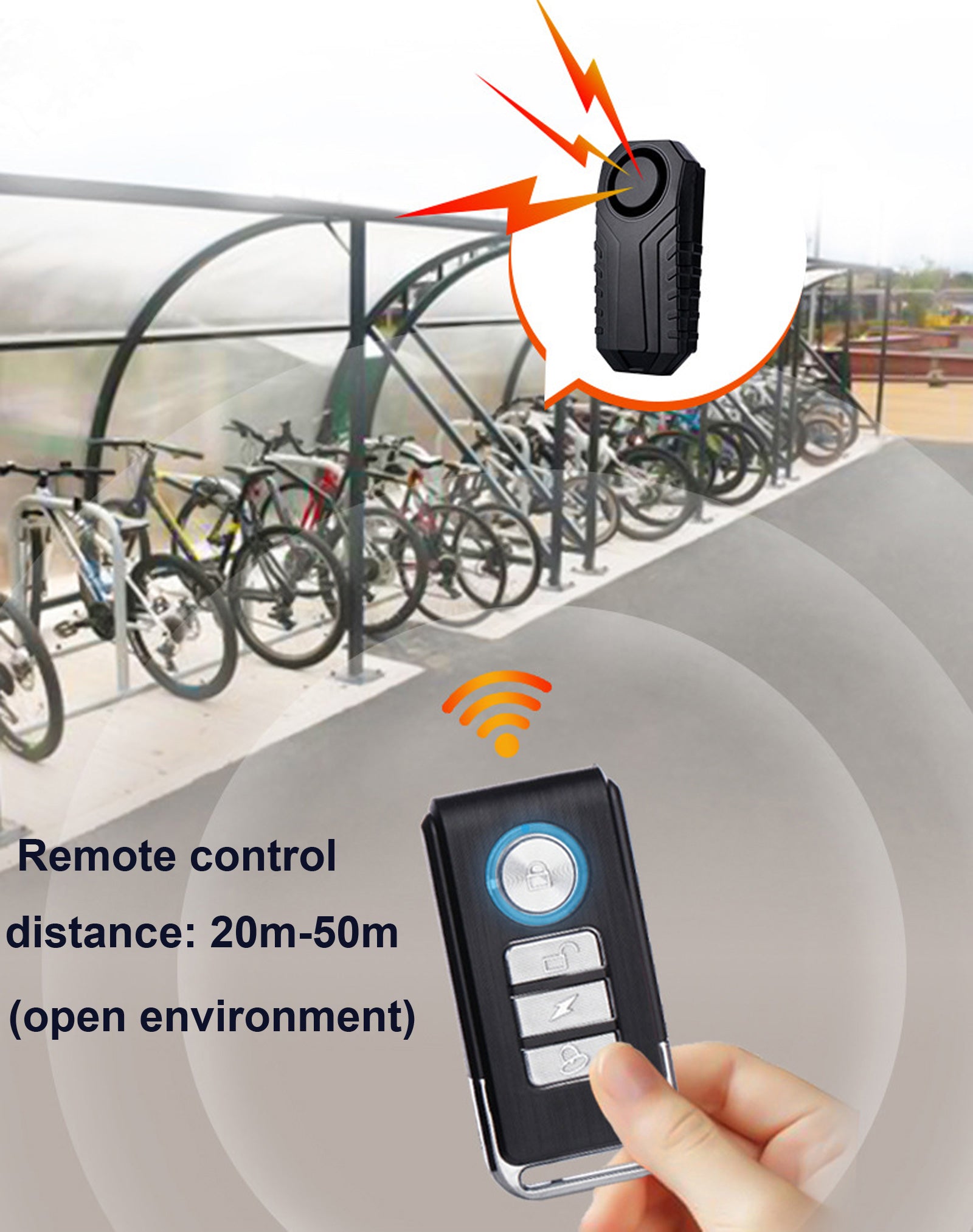 YASONG Alarme de vélo avec télécommande, alarme moto 113 dB puissante, alarme antivol pour vélo, système d'alarme de sécurité sans fil à vibration pour véhicule, lot de 2