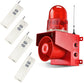 Industrial Wireless Siren Alarm – 120dB Outdoor Horn with Strobe Light, 4 Remotes (0.3-Mile/500m Range), Adjustable Volume & Tone SLA-01TY-4-500