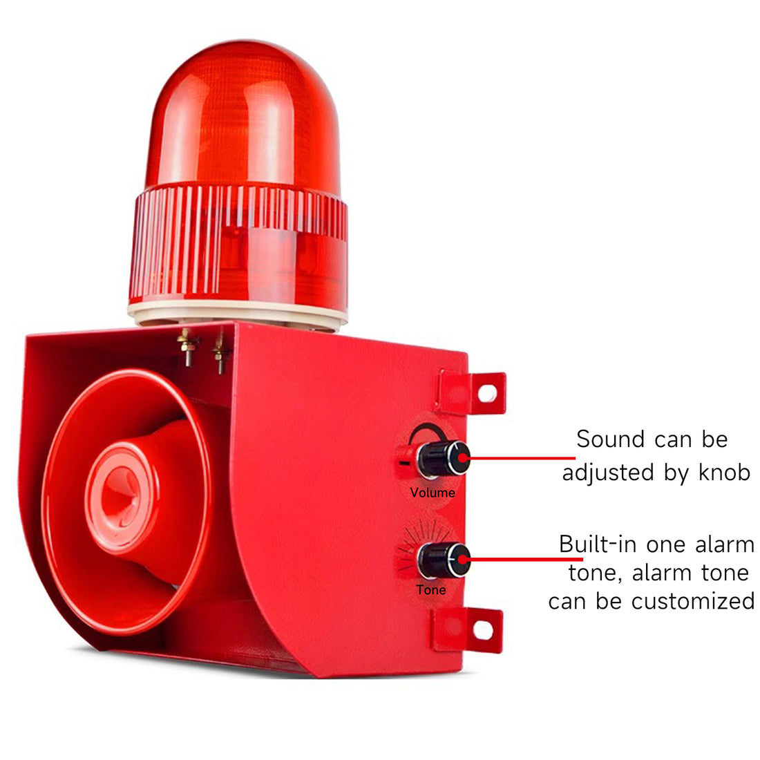 YASONG SLA-01HK 120dB Signal Triggered Alarm Siren, 25W, IP65, Dry/Wet Contact, USB Upload, LED Strobe