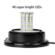 YASONG Amber 40 LED Magnetic Beacon Strobe Light, DC12V-24V, 7 Flash Patterns, 9.8ft Cord, 20W