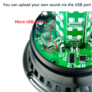 YASONG SLA-190 120dB LED Beacon Siren Light, 9 Tones, 4 Flash Modes, DC10V-30V, Remote Control