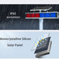YASONG Outdoor Solar Red and Blue Double-sided LED Strobe Siren Light IP65 Beacon Warning Light with No Sound and Photoelectric Switch