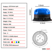 YASONG Luces estroboscópicas IP69K impermeables LED Luz de señalización tipo baliza con bocina de 120dB 2 modos de destello para vehículos, camiones, carretillas elevadoras, talleres DC10V-30V