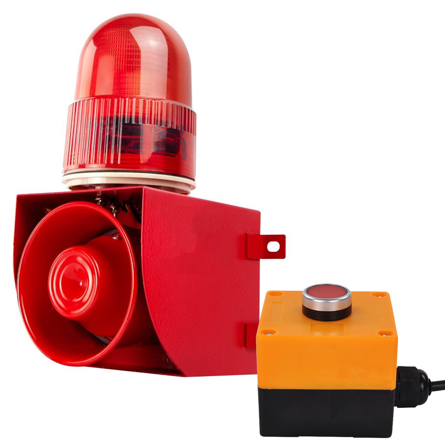YASONG SLA-01Z 120dB Button Control Alarm Siren, 25W, IP65, LED Strobe, One-Button Linkage