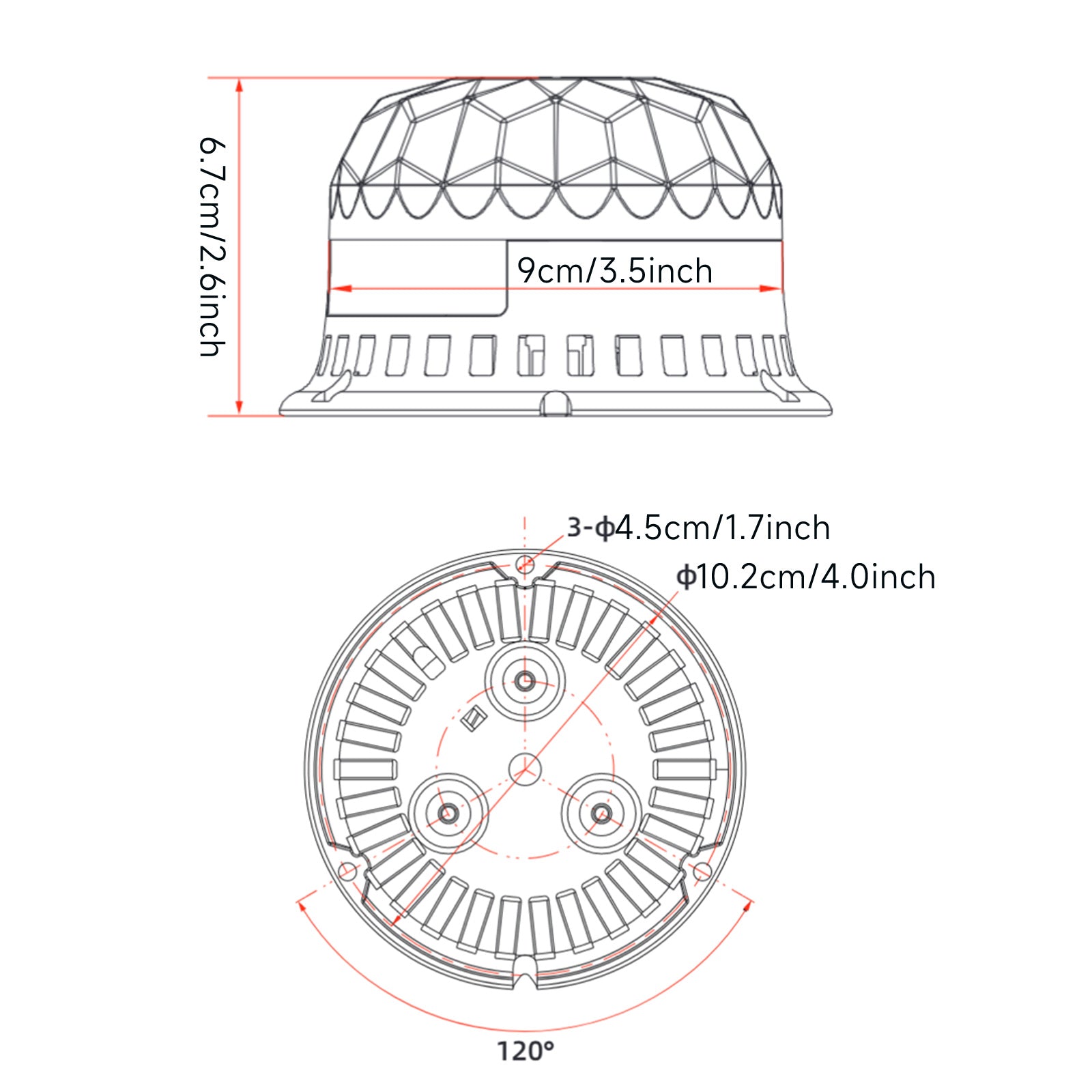 YASONG Luz estroboscópica de advertencia de 7 colores, sirena de alarma impermeable con volumen de 120 decibelios, 8 tonos y 3 modos de flash, CC 10-30 V