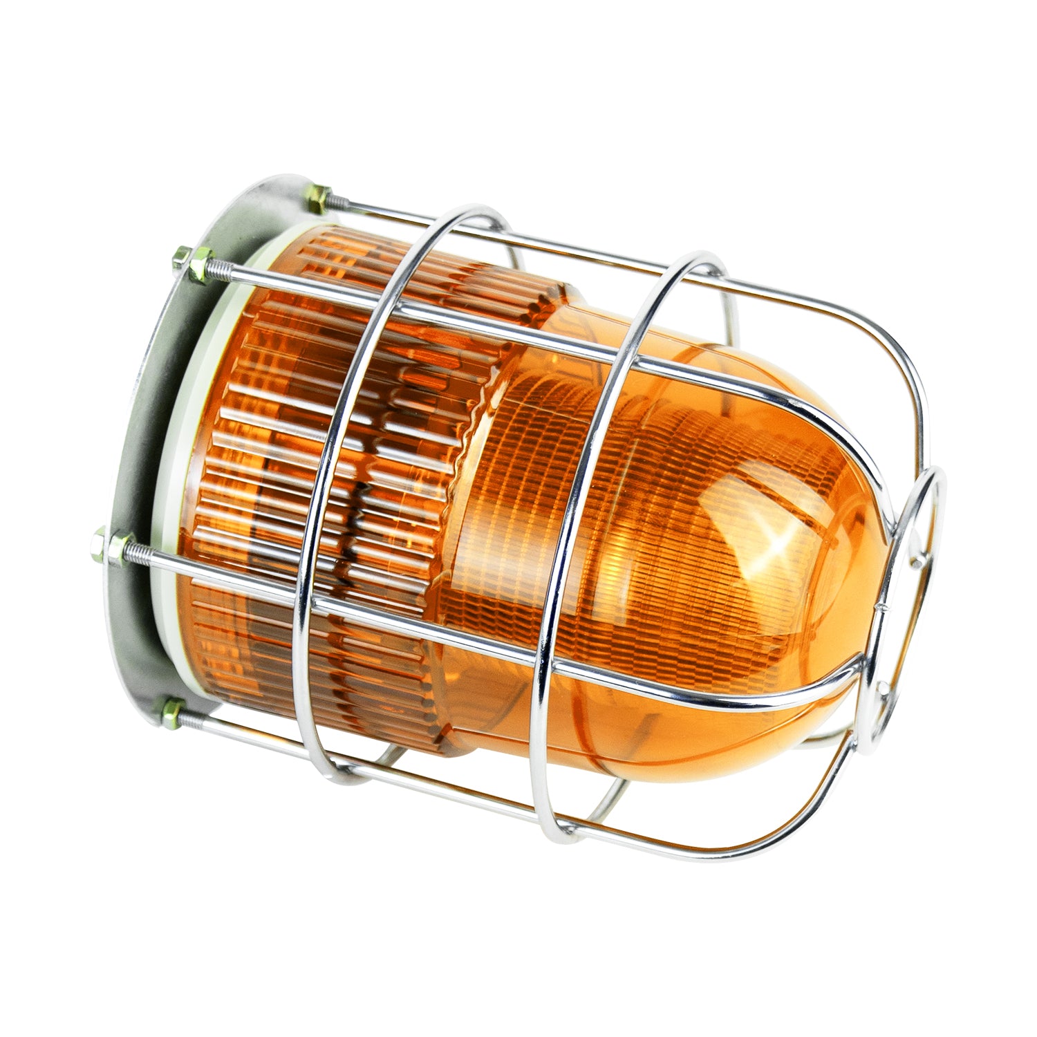 Luz estroboscópica LED industrial, luz de advertencia para alarmas de emergencia públicas, sirena de seguridad para interiores/exteriores con red protectora
