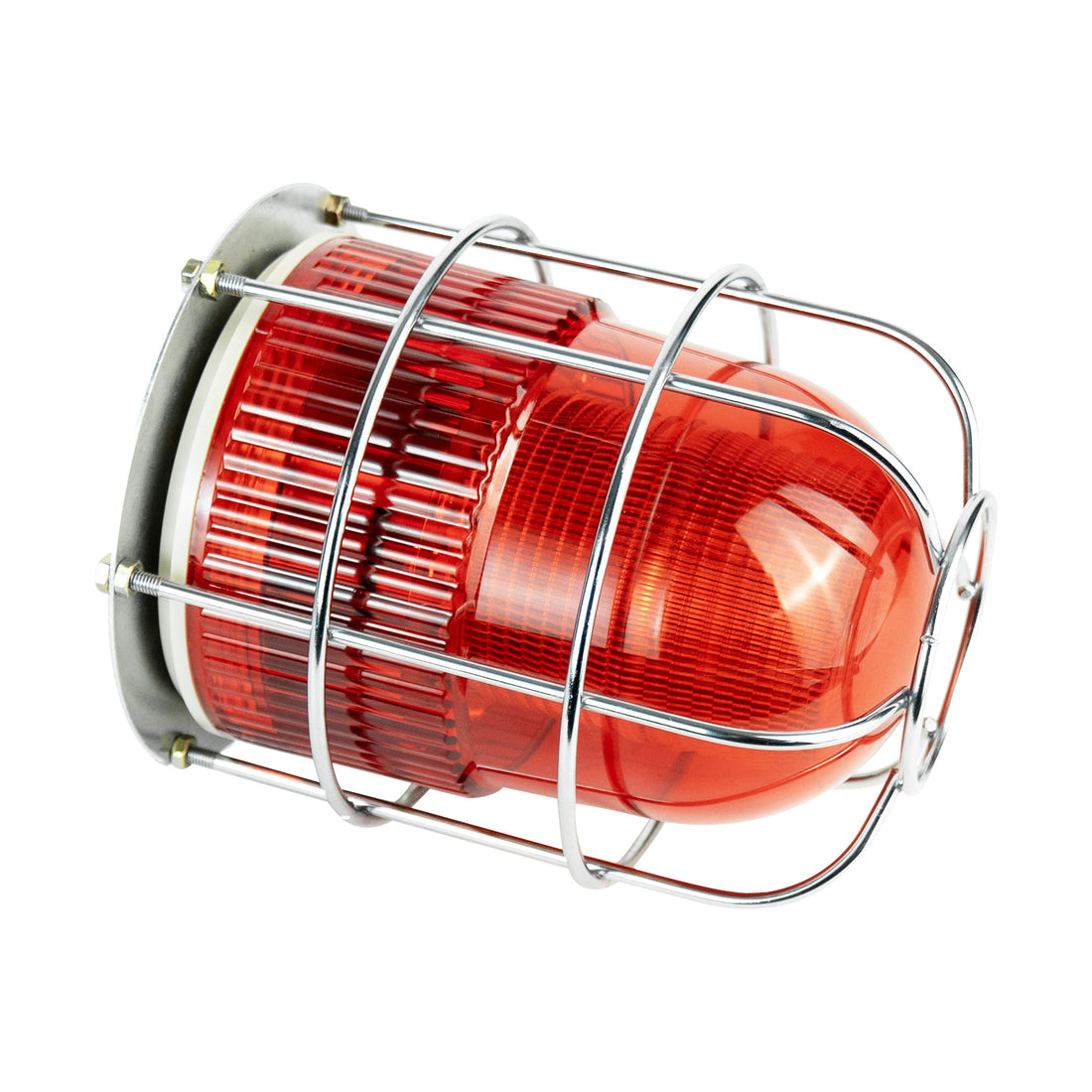 Luz estroboscópica LED industrial, luz de advertencia para alarmas de emergencia públicas, sirena de seguridad para interiores/exteriores con red protectora