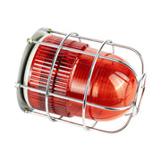 Luz estroboscópica LED industrial, luz de advertencia para alarmas de emergencia públicas, sirena de seguridad para interiores/exteriores con red protectora
