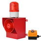 YASONG 45W 130dB IP65 Industrial Alarm Siren, Push Button Triggered, Cold Rolled Steel with Strobe Light SLA-05AZ