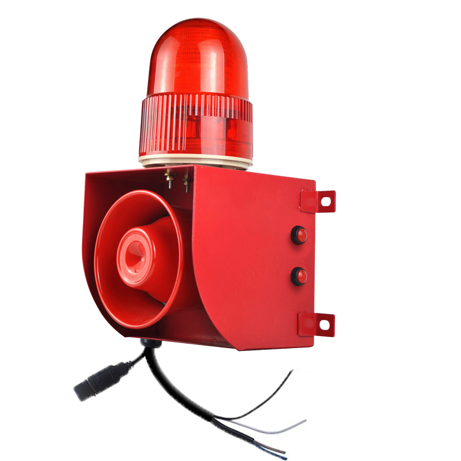 YASONG SLA-01HX 120dB RS-485 Modbus Alarm Siren, 25W, 12 Tones, IP65, USB Upload, LED Strobe