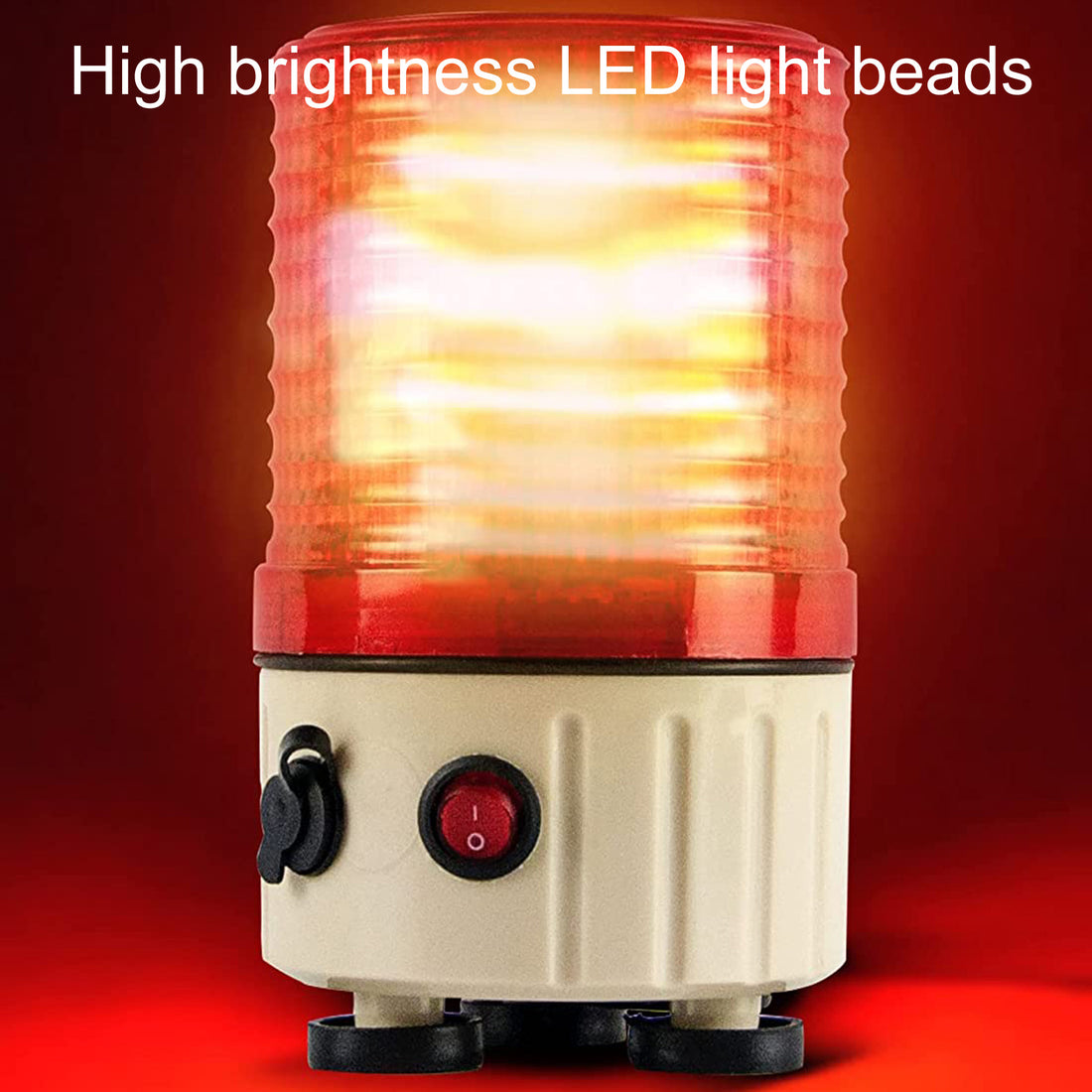 YASONG SLA-16J Rotating Magnetic Battery Beacon Light, 90dB Buzzer or No Sound, IP65, AC100-240V Charging