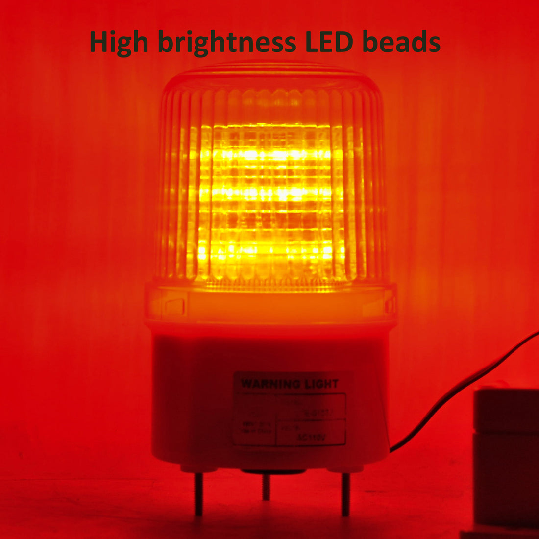 YASONG LTE-5101J LED Beacon Warning Light, 90dB Buzzer, IP44, Bolt Base, Red/Yellow/Blue, Wired Use