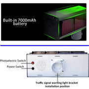 YASONG SLA-X06 Solar Industrial Traffic Flashing Light, Double-Sided Red Blue LED, IP65, 10W/30W Panel