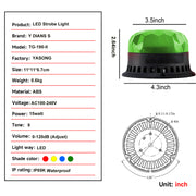 YASONG Luces estroboscópicas IP69K impermeables LED Luz de señalización tipo baliza con bocina de 120dB 2 modos de destello para vehículos, camiones, carretillas elevadoras, talleres DC10V-30V