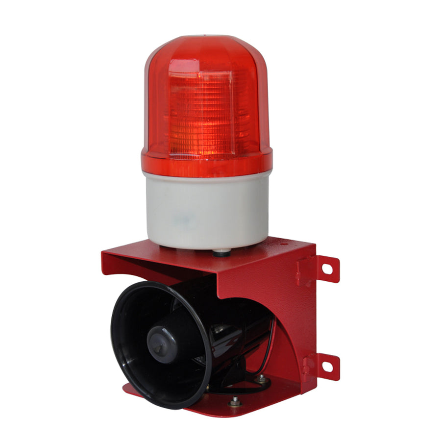 YASONG SLA-BJ02 110dB Wired Outdoor Safety Alarm Siren, 23W, IP65, Red LED Strobe, Wall Mount, DC12V to AC220V