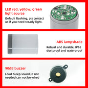 YASONG Feu clignotant de signalisation et d'avertissement, tour compacte lumineuse rouge jaune vert 3 couleurs avec avertisseur sonore 90 dB, support 5,3 pouces LTA-051J