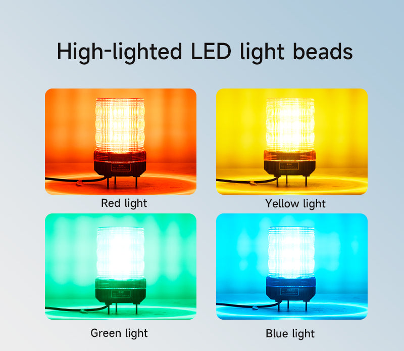 YASONG IP66 Impermeable Luz Estroboscópica Sirena a Prueba de Golpes Superbrillante 36 LED Azul Industrial Advertencia Luz Intermitente con Zumbador o Sin Sonido