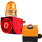 Sirène d'alarme YASONG avec boîtier de commande à bouton 25W 120dB Klaxon puissant Liaison à un bouton Sirène de sécurité extérieure avec lumière stroboscopique LED SLA-01Z