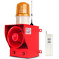 YASONG 2000m Remote Control Alarm Siren 130dB Horn Outdoor  Emergency Industrial Security Sirens with Strobe Light Tone Volume Adjustable SLA-05BY