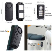 YASONG Alarme de vélo avec télécommande, alarme moto 113 dB puissante, alarme antivol pour vélo, système d'alarme de sécurité sans fil à vibration pour véhicule, lot de 2