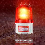 YASONG LTE-5101J LED Beacon Warning Light, 90dB Buzzer, IP44, Bolt Base, Red/Yellow/Blue, Wired Use