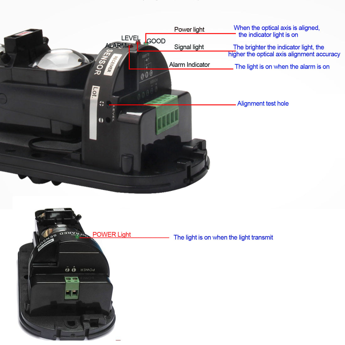 YASONG SLA-01HK+ABT100 120dB Infrared Beam Alarm Kit, 100m Detector, 25W, IP65, USB Audio, LED Strobe