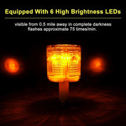 YASONG Solar 360° LED Industrial Strobe Warning Light, IP54 Outdoor Beacon, 6 LEDs, Auto Night Flashing