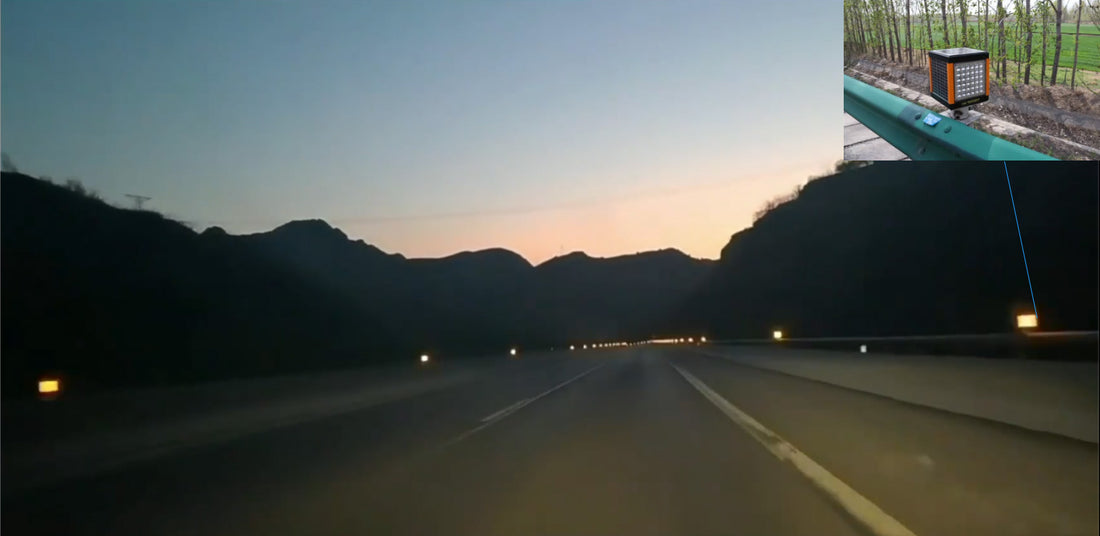 Luz de advertencia intermitente solar ámbar YASONG para barrera de tráfico en días lluviosos, luz antiniebla sincronizada para carretera SLA-YD3610