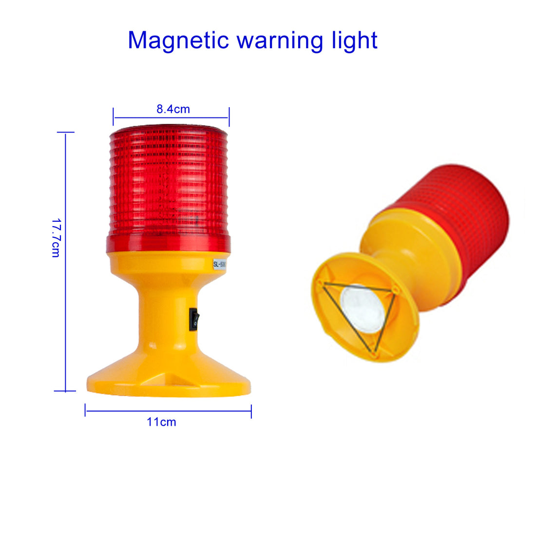 YASONG SL-5080 Solar Industrial LED Warning Light, IP44 Strobe Beacon, 6 LEDs, 72H Work Time