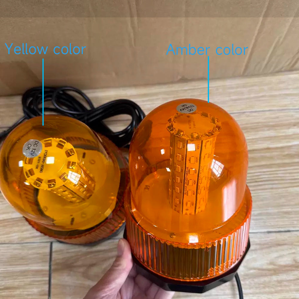 60 LED Beacon Strobe Light 12V-24V Amber Magnetic Rooftop Emergency Safety Warning Flashing Light for Forklift Truck Tractor Carts UTV Bus