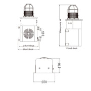 YASONG SLA-08 130dB Anti-Collision Siren, 50W, Adjustable Volume & 12 Tones, IP65, USB Upload, LED Strobe