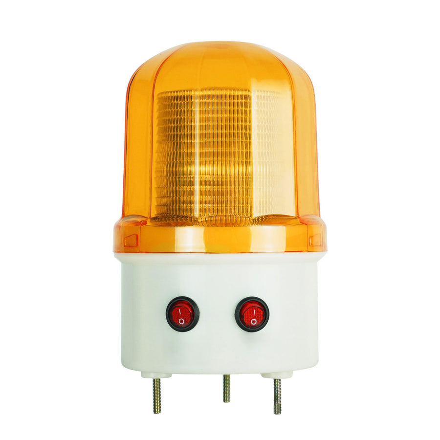 YASONG Amber Strobe Beacon Warning Light, 90dB Buzzer, Separate Sound/Light Control, IP44, DC/AC Options
